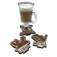 Load image into Gallery viewer, MotoGP Iconic Race Tracks with Stand (Walnut Veneer Coasters with Steel Inlay)