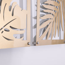 Load image into Gallery viewer, Golden Tropical Leaves Metal Wall art