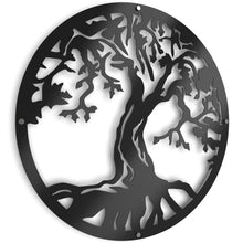 Load image into Gallery viewer, Tree of Life Wall Art 3 - Metal In Satin Black Finish