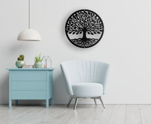 Load image into Gallery viewer, Tree of Life Wall Art 1 - Metal In Satin Black Finish - By Unexpected Worx