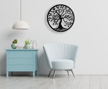 Load image into Gallery viewer, Tree of Life Wall Art 2 - Metal In Satin Black Finish - By Unexpected Worx