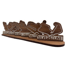 Load image into Gallery viewer, MotoGP Iconic Race Tracks with Stand (Walnut Veneer Coasters with Steel Inlay)
