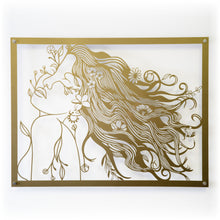 Load image into Gallery viewer, Metallic Gold - Wildflower Breeze - Raised Metal Wall Art - 80x60cm
