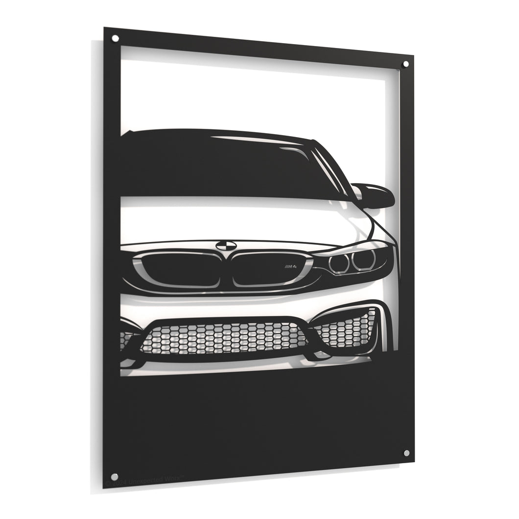 BMW M4 F82 - Raised Metal Wall Art - 80x60cm