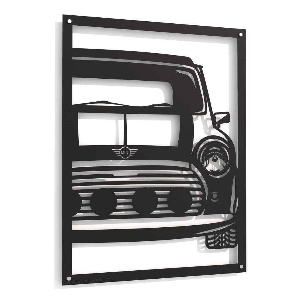 Classic Mini Cooper S MKII - Raised Metal Wall Art - 80x60cm