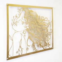 Load image into Gallery viewer, Metallic Gold - Wildflower Breeze - Raised Metal Wall Art - 80x60cm
