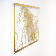 Load image into Gallery viewer, Metallic Gold - Wildflower Breeze - Raised Metal Wall Art - 80x60cm
