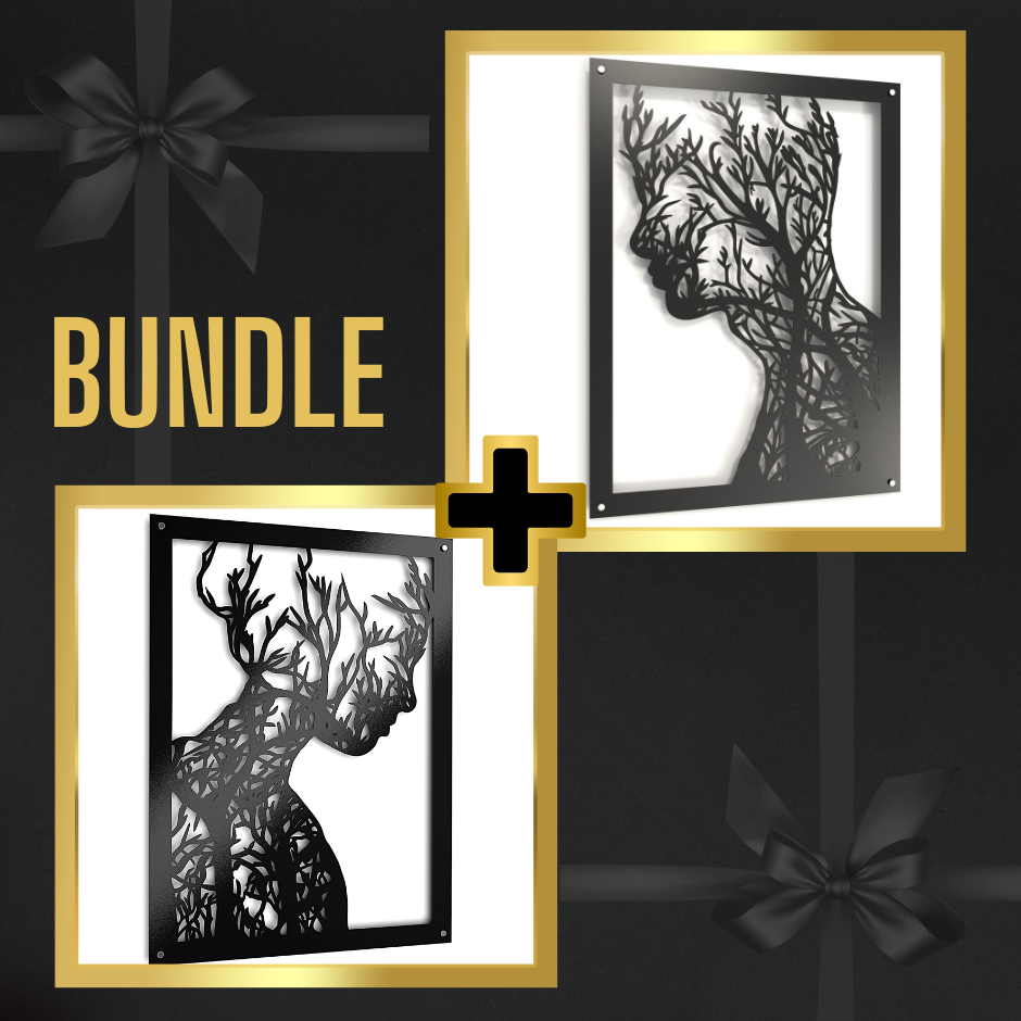 BUNDLE - Tree Man + Tree Woman Metal Wall Art