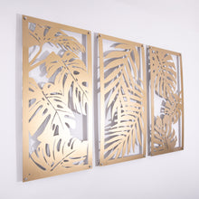 Load image into Gallery viewer, Golden Tropical Leaves Metal Wall art
