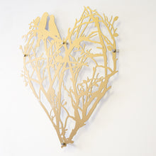 Load image into Gallery viewer, Metallic Gold - Ivy Heart - Raised Metal Wall Art - 63x63cm
