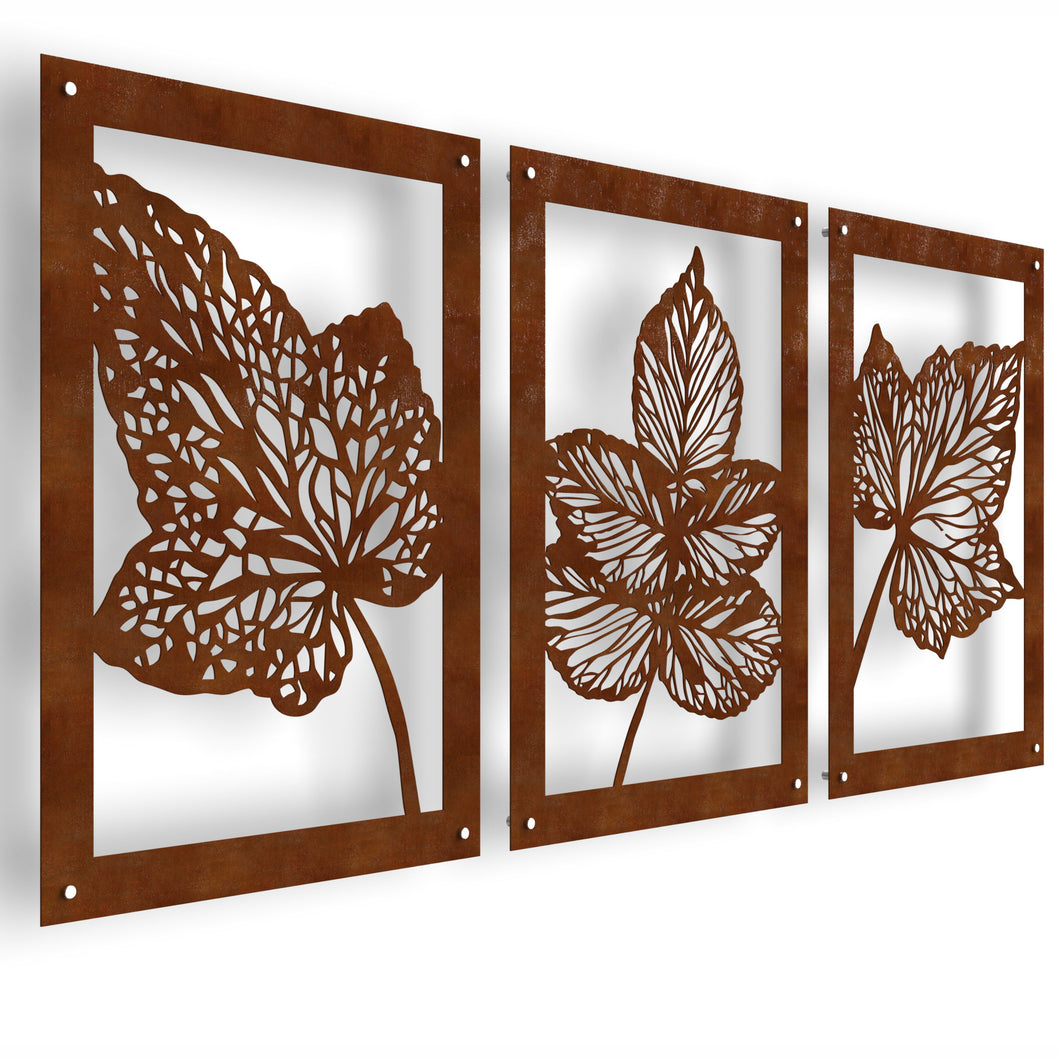 Very Leafy Raised Metal Wall Art