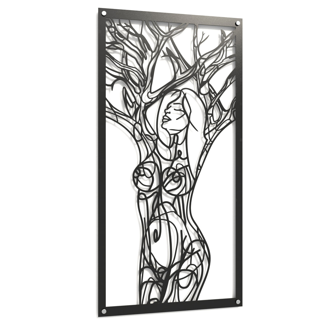 Lady Nature - Line Art Metal Wall Art Home Decor