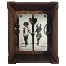 Load image into Gallery viewer, Girl + Boy Couples Stainless Steel Keyrings - By Unexpected Worx
