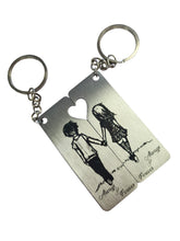 Load image into Gallery viewer, Girl + Boy Couples Stainless Steel Keyrings - By Unexpected Worx
