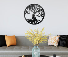 Load image into Gallery viewer, Tree of Life Wall Art 3 - Metal In Satin Black Finish - By Unexpected Worx
