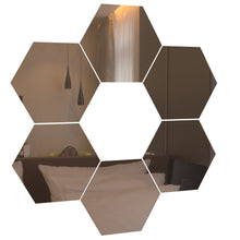 Load image into Gallery viewer, Hexagon Mirror Tiles Décor - Bronze - Self Adhesive- 20cm - Large - 6-Pack - By Unexpected Worx
