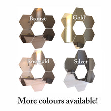 Load image into Gallery viewer, Hexagon Mirror Tiles Décor - Gold - Self Adhesive- 20cm - Large - 6-Pack
