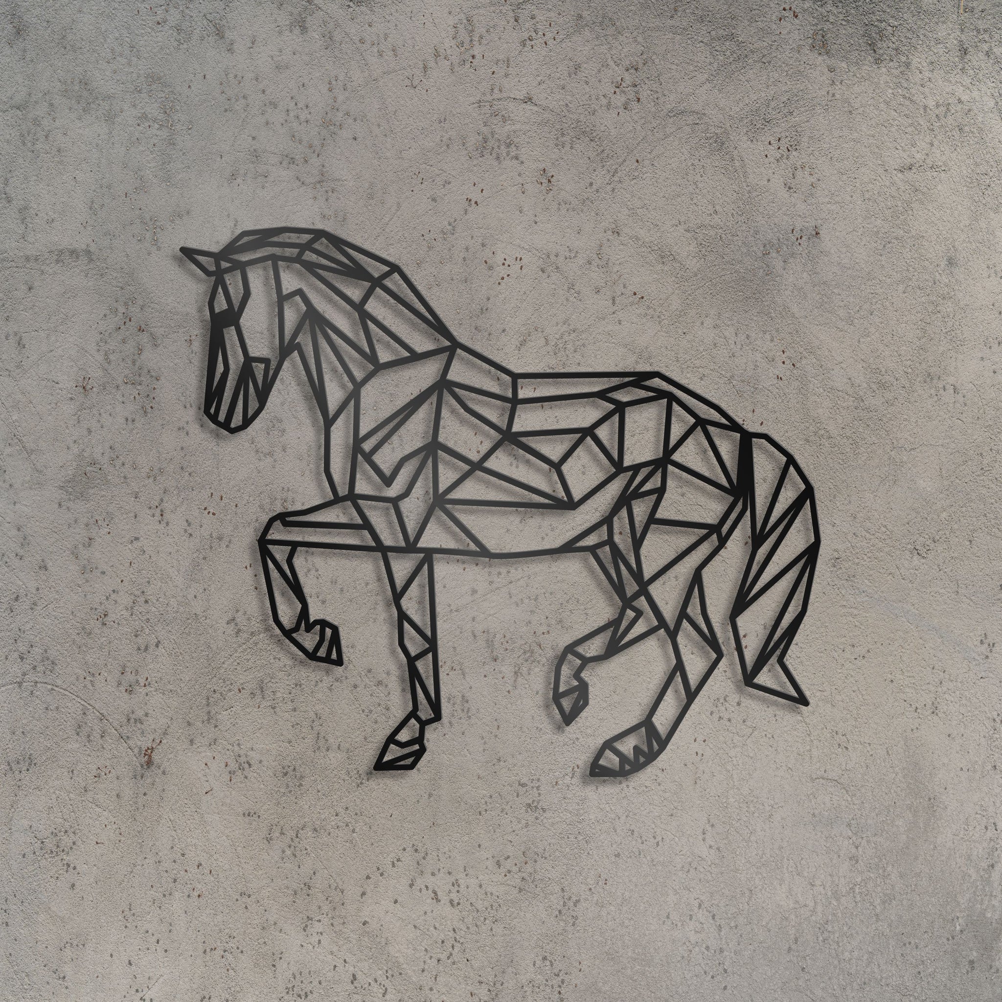 Geometric Horse Metal Wall Art Home D cor 61x52cm Unexpected Worx