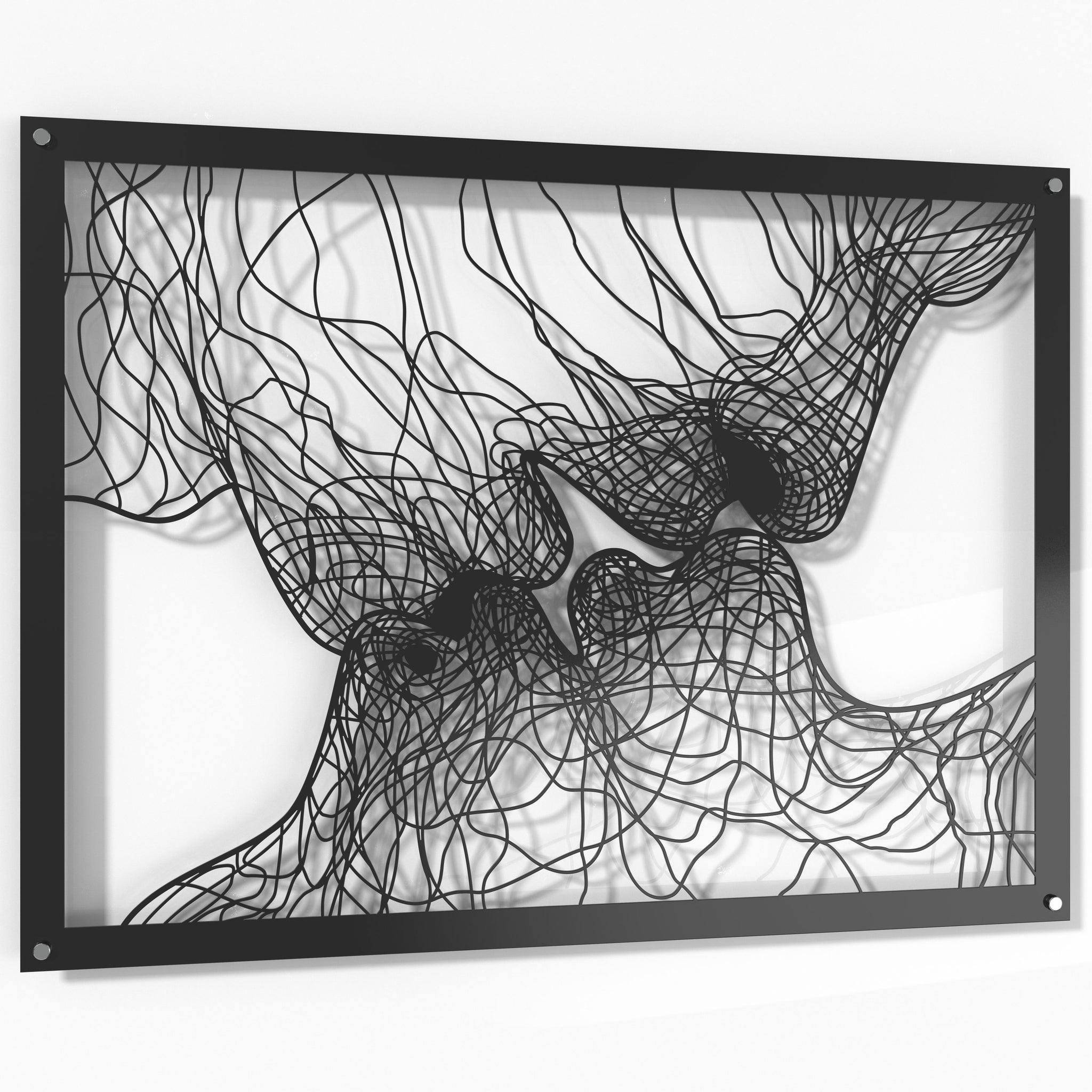 Intertwined Kiss Raised Metal Wall Art Home D cor 80x60cm