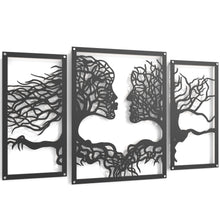 Load image into Gallery viewer, Tree of Love Wall Art - Metal In Satin Black Finish
