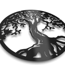 Load image into Gallery viewer, Tree of Life Wall Art 3 - Metal In Satin Black Finish
