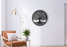 Load image into Gallery viewer, Tree of Life Wall Art 1 - Metal In Satin Black Finish - By Unexpected Worx
