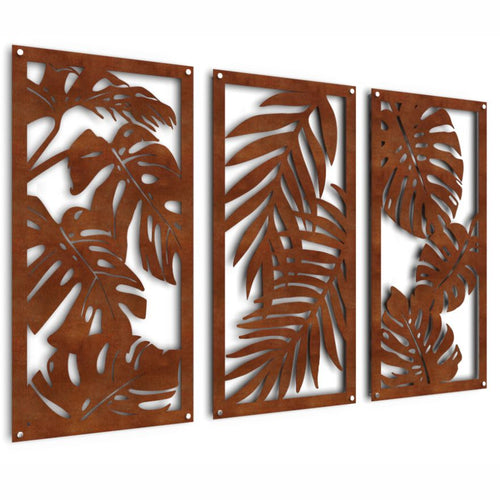 Rusted Tropical Leaves Metal Wall Art - By Unexpected Worx